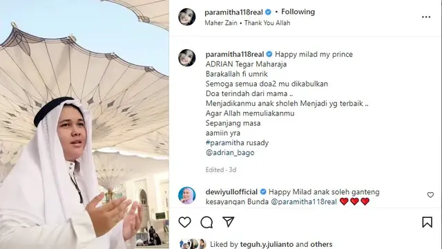 Paramitha Rusady menjalankan ibadah umrah (Foto: Instagram @paramitha118real)
