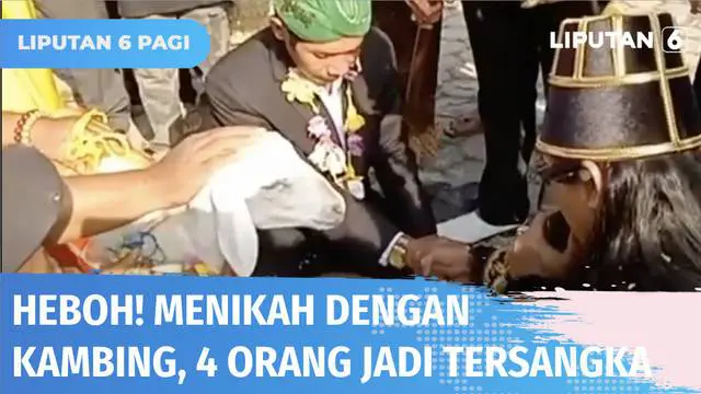 Satreskrim Polres Gresik, menetapkan empat tersangka dalam kasus ritual pernikahan manusia dengan kambing. Keempatnya dijerat pasal tentang penistaan agama dan UU ITE lantaran unggah konten tersebut di media sosial.