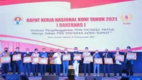 Penerimaan Penghargaan di Rakernas KONI 2021