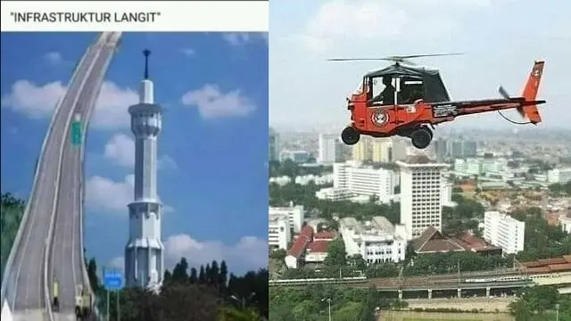 meme infrastruktur langit (foto: twitter)