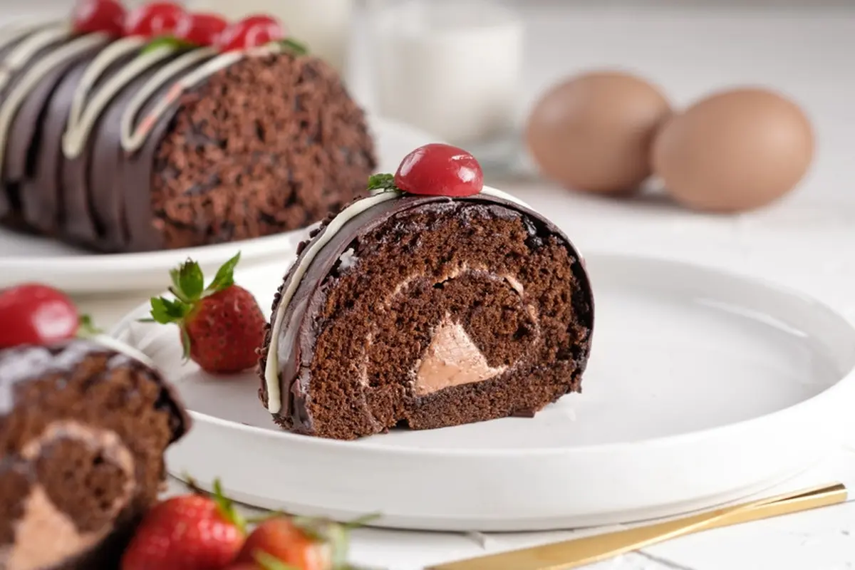 roll cake coklat double chocolate roti bolu gulung