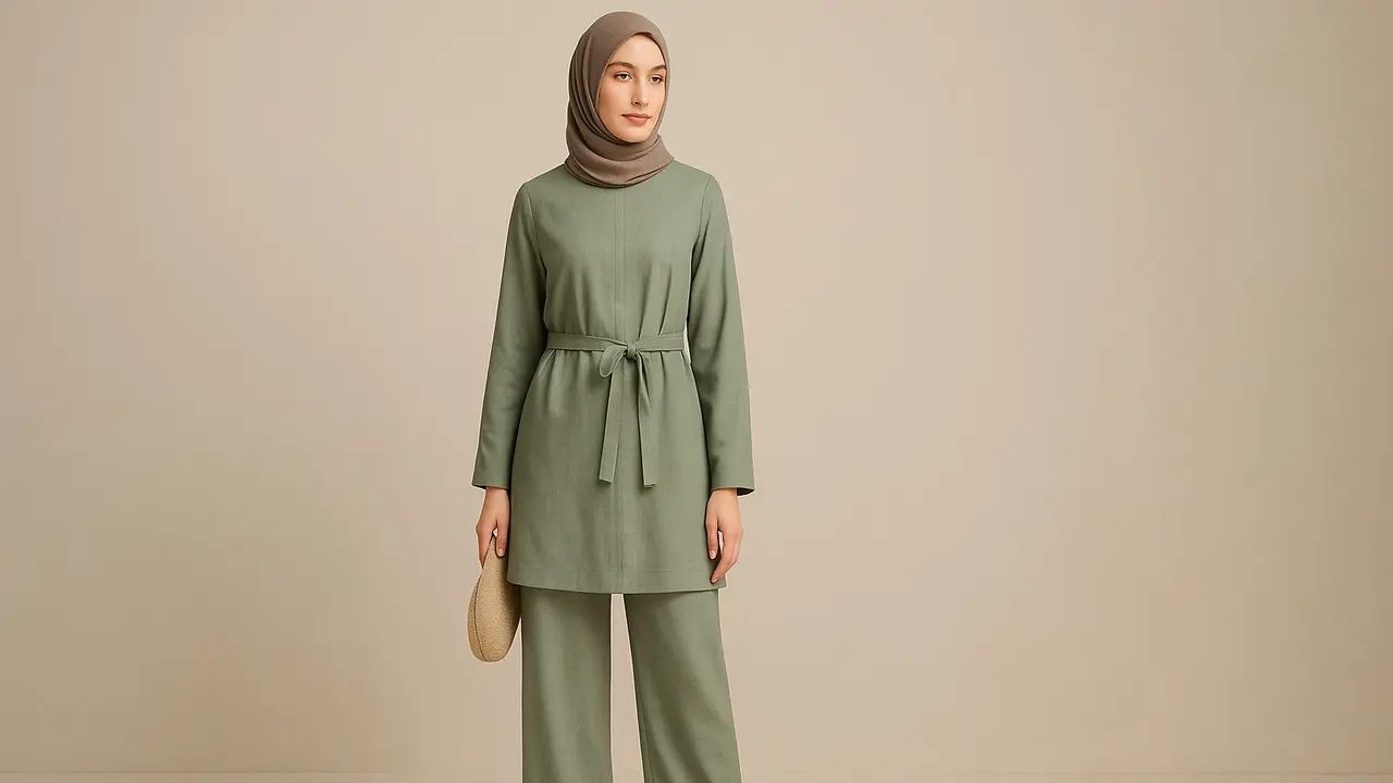 12 Model Busana Muslimah 1 Warna yang Ngetren di 2025, Tampilan Simpel tapi Elegan