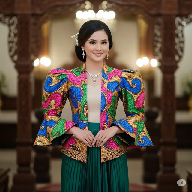 Kebaya Pendek Motif Abstrak