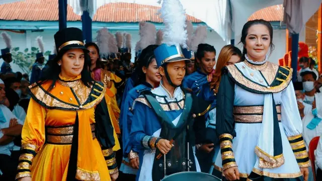 Anggota Drumband Lapas Perempuan Pekanbaru yang memeriahkan peringatan Hari Ibu.