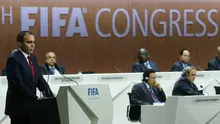 Pangeran Ali bin Al Hussein menyampaikan pidatonya di Kongres Luar Biasa FIFA (REUTERS/Ruben Sprich)