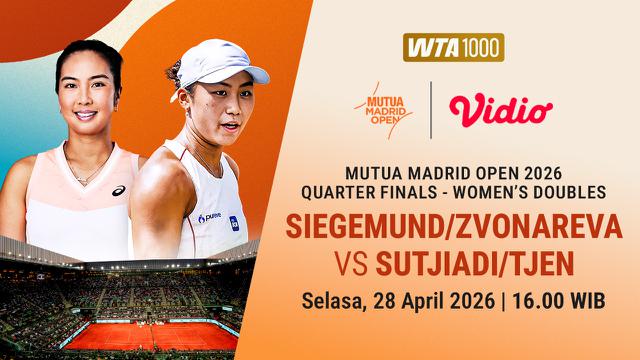 Mutua Madrid Open 2026 telah memasuki babak perempat final. Tonton keseruannya hanya di Vidio.