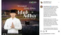 Menteri Agraria dan Tata Ruang/Kepala Badan Pertanahan Nasional (ATR/BPN) Agus Harimurti Yudhoyono atau AHY turut memperingati momen Idul Adha 1445 Hijriyah. Dia mengambil pesan esensial dari momen berkurban. (Sumber: akun Instagram @agusyudhoyono)