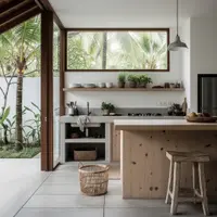 Inspirasi Dapur Minimalis Rustic/Gemini AI