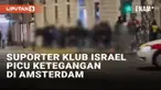 Aksi kekerasan pecah di jalanan Kota Amsterdam pasca laga Liga Europa antara Ajax kontra Maccabi Tel-Aviv (8/11/2024). Sejumlah suporter klub asal Israel itu menjadi sasaran amuk massa saat meninggalkan stadion karena aksi provokatif. Mereka berpapas...