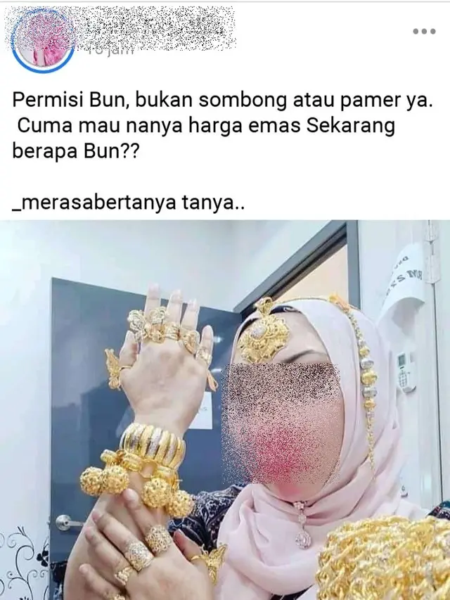 6 Status Facebook Emak-Emak Pamer Emas Ini Bikin Geleng-Geleng