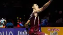 Di gim penentuan, dominasi Jonatan Christie terus berlanjut hingga mendekati pengujung gim ketiga. (Liputan6.com/Herman Zakharia)