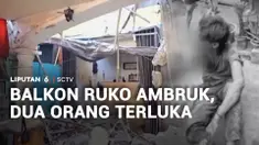 Tak ada angin, tak ada hujan, balkon enam ruko di Kota Bekasi, Jawa Barat, ambruk. Ada dua orang terluka tertimpa reruntuhan material bangunan.