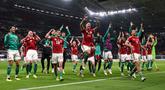 Hungaria berhasil menaklukkan Jerman pada duel matchday 5 Grup 3 UEFA Nations League A 2022/2023, Sabtu (24/9/2022) dini hari WIB yang berlangsung di Red Bull Arena Leipzig. (AFP/Ronny Hartmann)