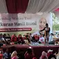 Wanita Tani di Pringsewu, Lampung mendeklarasikan dukungan untuk pasangan calon presiden (capres dan calon wakil presiden (cawapres) nomor urut tiga, Ganjar Pranowo- Mahfud Md di Pilpres 2024. (Foto:Liputan6/Winda Nelfira)