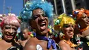 Brasil adakan Parade Gay terbesar di Sao Paulo, Brasil, Minggu (4/5/2014) ((AFP Photo/Nelson Almeida).