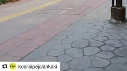 Fortuner hitam ini mengambil kewenangan pejalan kaki (Source: Instagram.com/@koalisipejalankaki)