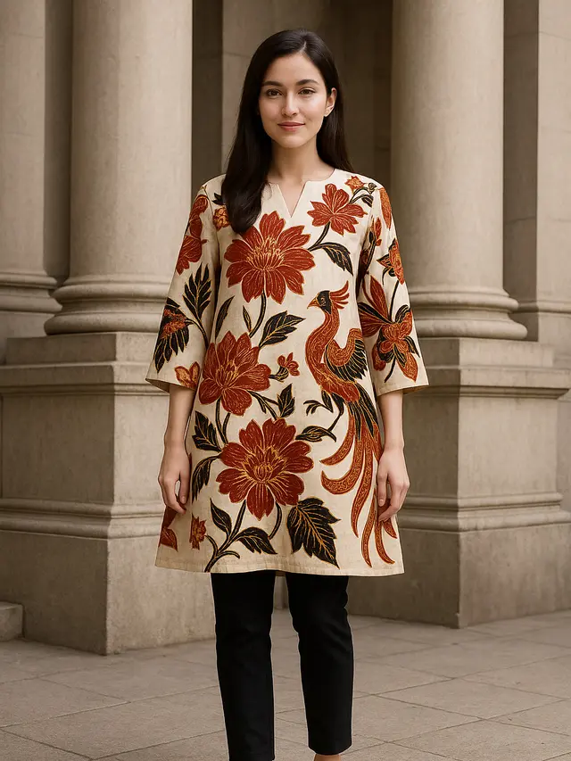 Pilihan Model Tunik Batik untuk Orang Kurus