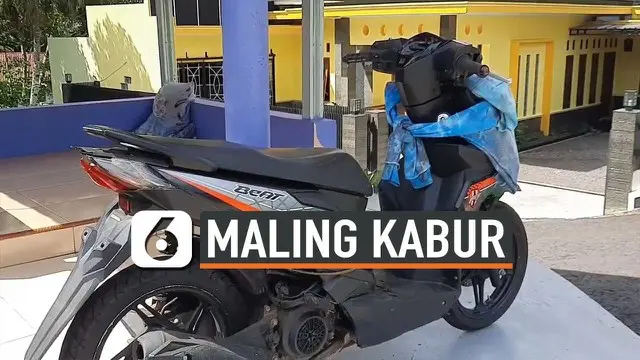 Kejadian unik terjadi di Ciamis, Jawa Barat. Sebuah motor milik pencuri terlihat dilas di tiang pos kamling, setelah sang pencuri terburu-buru kabur karena takut tertangkap warga.
