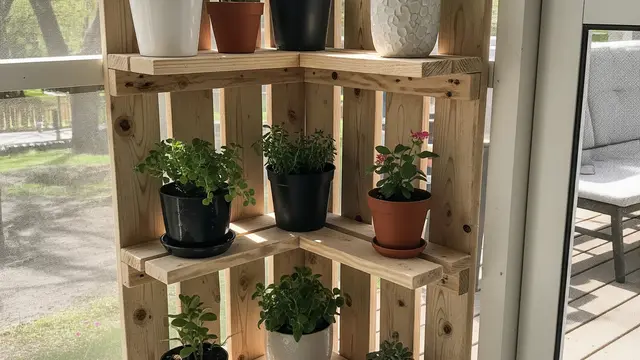 Model Kebun Mini dari Kayu Bekas (AI)