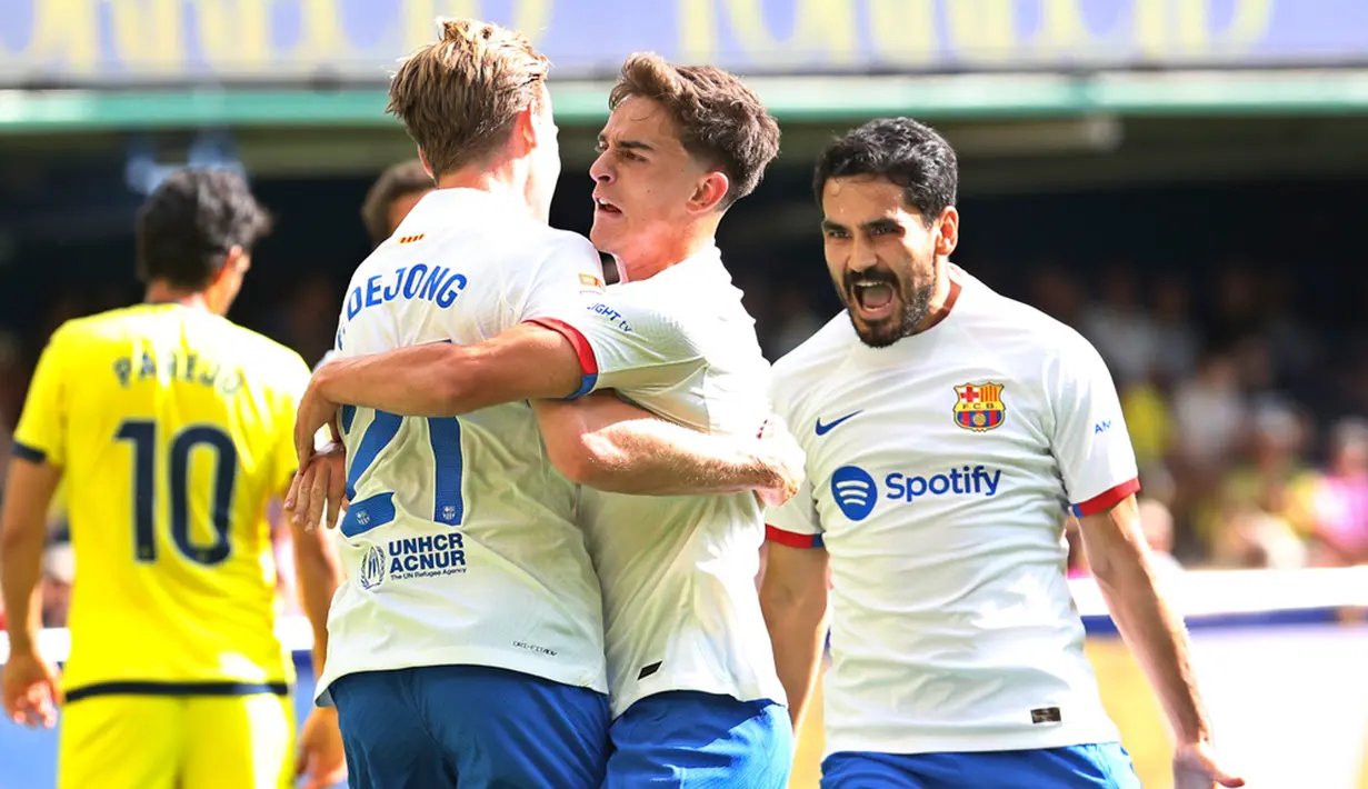 Mereka adalah Gavi (12’), Frenkie de Jong (15’), Ferran Torres (68’), dan Robert Lewandowski (71’). (AP Photo/Alberto Saiz)