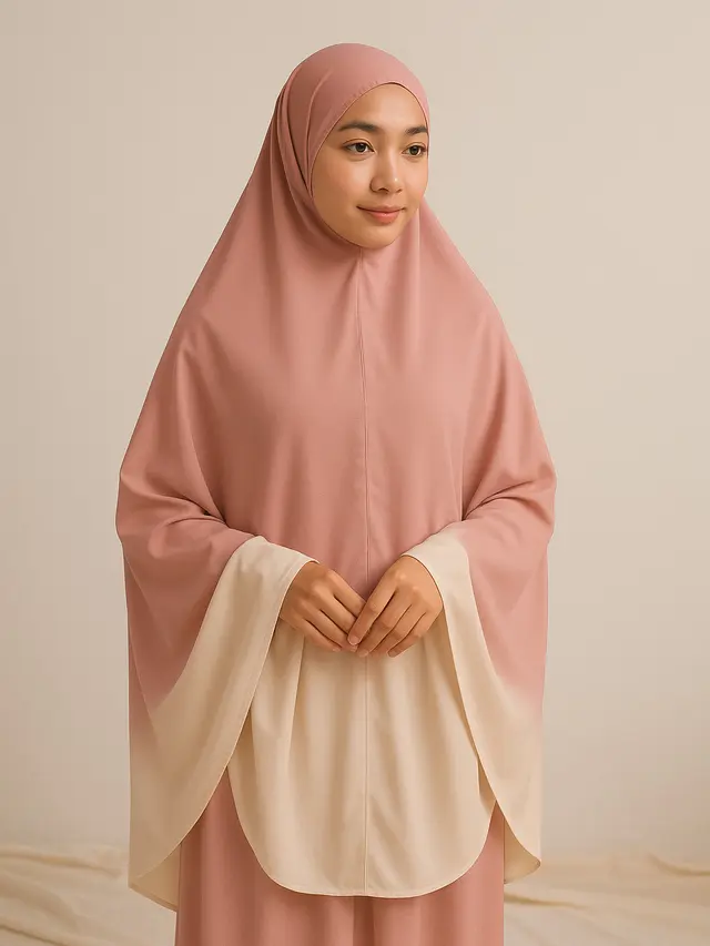 Mukena Two-Tone Pastel Elegan (Foto: ChatGPT)