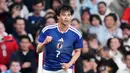 Satu-satunya gol di pertandingan ini dihasilkan oleh Kaoru Mitoma. Hal ini terasa ironis karena ia bermain di klub Premier League, Brighton. (AP Photo/Kirsty Wigglesworth)