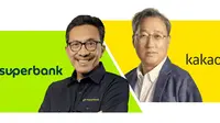 TIgor M. Siahaan, Direktur Utama Superbank (kiri) dan Yun, Ho Young, Chief Executive Officer KakaoBank Corp. (kanan). (Istimewa)
