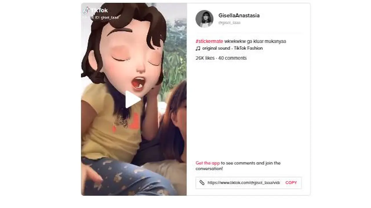 Gisella dan Gempi menggunakan sticker Cute Girl