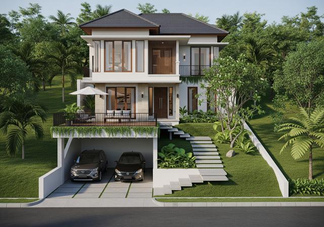 Split Level pada Area Garasi atau Carport/Desain Rumah Mungil Tapi Pakai Konsep Split Level Biar Lega (Sumber: gemini.com)