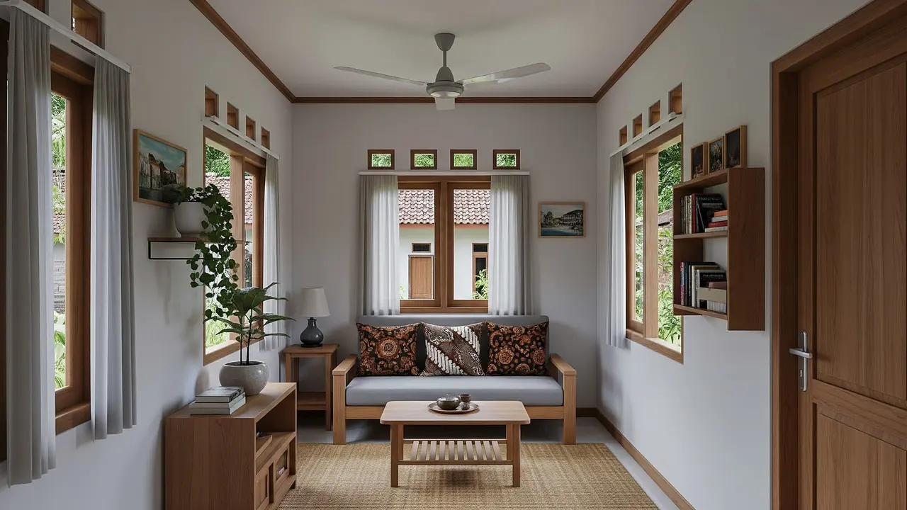 Desain Rumah 4x10 Meter Sederhana di Kampung dengan Lahan Memanjang