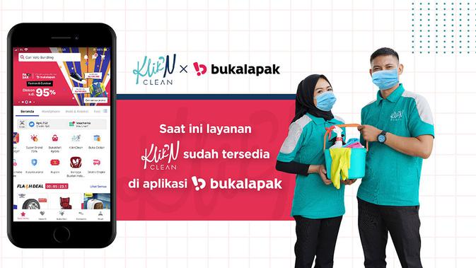 Bukalapak bermitra dengan KliknClean, jasa kebersihan KliknClean kini dapat diakses di aplikasi Bukalapak (Foto: Bukalapak).