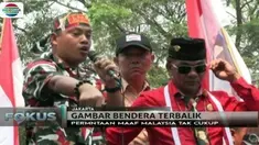 Sejumlah ormas berunjuk rasa di depan Kedubes Malaysia, soal insiden Bendera Merah Putih yang terbalik di buku panduan Sea Games 2017.