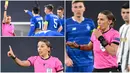 Ada pemandangan tak biasa tersaji saat pertandingan Juventus kontra Dynamo Kiev pada laga Liga Champions, Kamis (3/12/2020). Stephanie Frappart menjadi wasit wanita pertama yang memimpin laga Liga Champions pria.