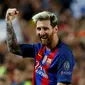 Pada Liga Champions musim ini, Lionel Messi masih unggul dari sisi statistik. Catatan sementara, Sang Messiah mengoleksi 6 gol dan 2 assist, sedang Ronaldo baru mengemas 2 gol dan 2 assist. (AFP/Pau Barrena)