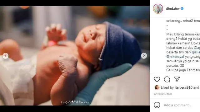 Anak Dinda Hauw alami demam tinggi hingga 38 drajat celcius