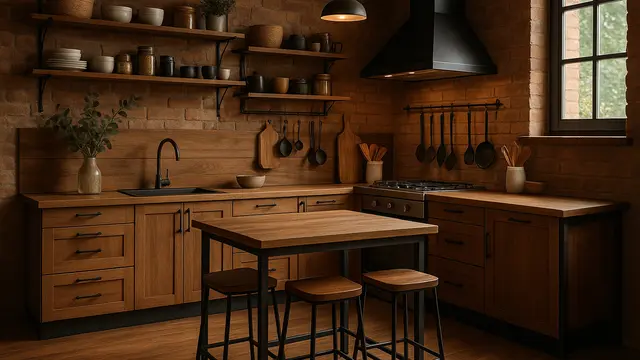 Inspirasi Desain Dapur Lantai Motif Kayu