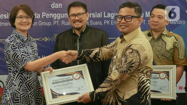 Taat Bayar Rolyalti, PT Surya Citra Media (SCM) Diganjar Penghargaan dari LMKN