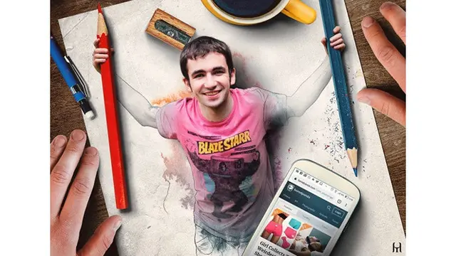 Pria Ini Padukan Gambar Pensil dengan Foto, 5 Hasilnya Nyata Banget