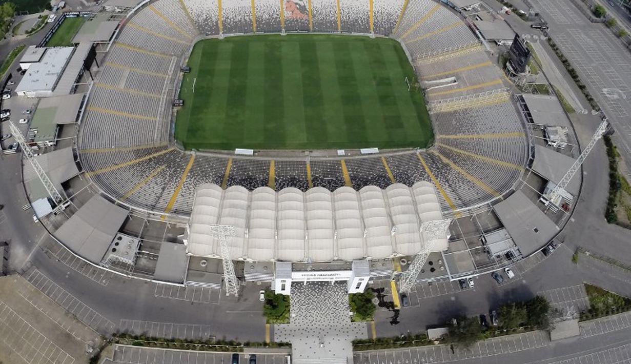 Penampakan Monumental Stadium dari udara. Stadion tersebut akan digunakan untuk pagelaran Copa Amerika 2015 di Chili, Selasa (21/04/2015). Sumber : AFP