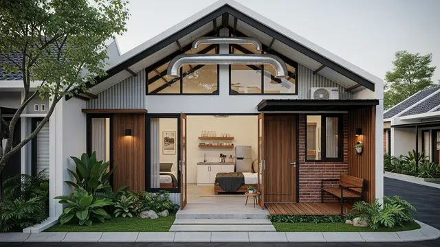 Model Rumah Kecil Tapi Luas dengan Atap Tinggi/Ilustrasi gambar AI