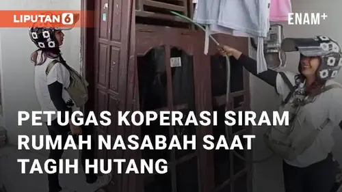 VIDEO: Detik-detik Petugas Koperasi Siram Rumah Nasabah Saat Tagih Hutang
