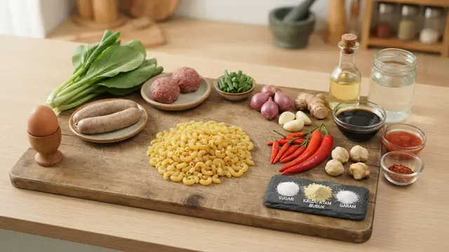 Resep Makaroni Basah Pedas dengan Telur
