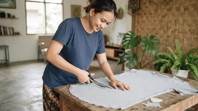 Cara Memotong Kaos Panjang Tanpa Mesin Jahit