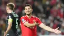 Reaksi pemain Benfica Pizzi saat melawan Dynamo Kyiv pada pertandingan sepak bola Grup E Liga Champions di Stadion Luz, Lisbon, 8 Desember 2021. Benfica menang 2-0. (AP Photo/Armando Franca)