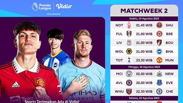 Jadwal Live Streaming Liga Inggris 2023/2024 Matchweek 2 di Vidio