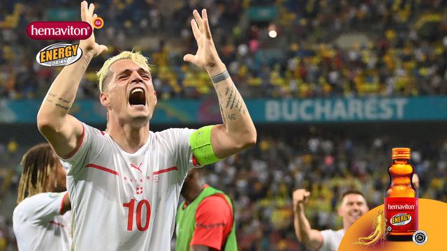 Hemaviton - Ekspresi kapten Swiss, Granit Xhaka, saat mengalahkan Prancis