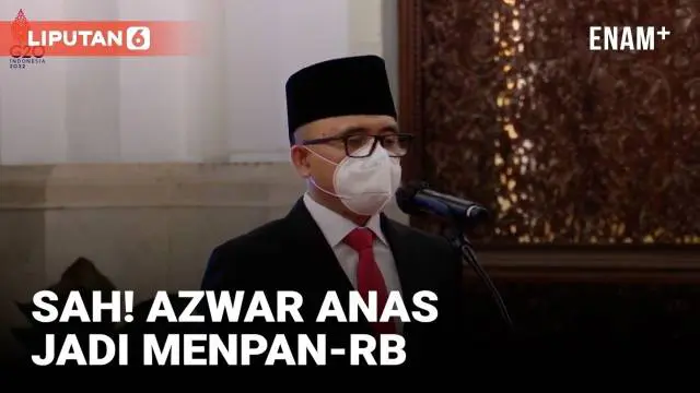 Abdullah Azwar Anas dilantik Presiden Joko Widodo sebagai Menteri Pendayagunaan Aparatur Negara dan Reformasi Birokrasi RI. Pelantikan digelar di Istana Kepresidenan hari Rabu (7/9) siang.