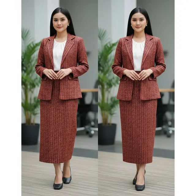 Model Baju Tenun Kantor Wanita. Foto: Gemini