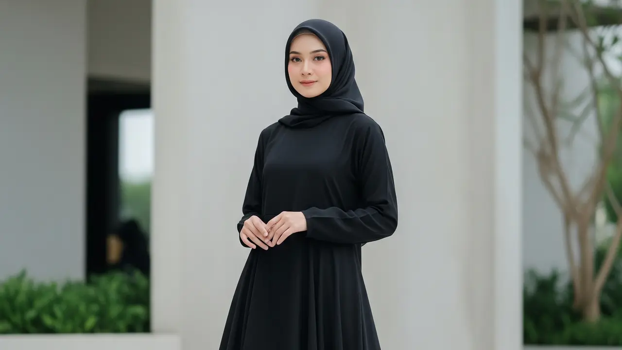 Model Gamis Abaya Hitam A-Line