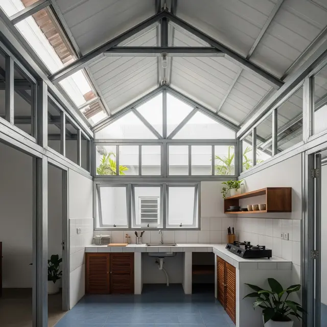 9 Desain Dapur Cantik dari Baja Ringan yang Adem, Solusi Sirkulasi Maksimal